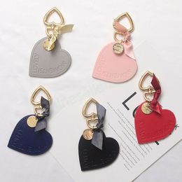 Fashion Leather Heart Shape Keychain Women Key Chain Holder Female Heart Pendant Keyring Car Bag Charms Accessories