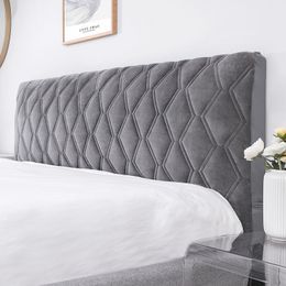 All-inclusive Super Soft Smooth Quilted Head Cover Thicken Velvet Headboard Solid Colour Bed Back Dust Protector 220513