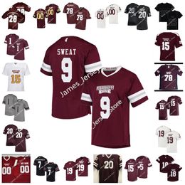 Custom Mississippi State Bulldogs Football Jersey 2 Walt Harris 22 Art Davis 99 Johnie Cooks 12 Jackie Parker 3 K.J. Costello 8 Kylin Hill Jor dan Davis 40 Erroll Thompson