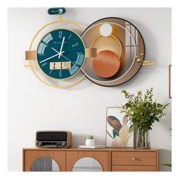 Wall Clocks Perpetual Calendar Clock Lcd Digital With Temperature Radio Controlled Fashion Multifunction Home Decor Klok BWall