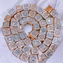 New Fashion 10mm 16-24inch High Quality Men Women 18k Gold Plated Bling CZ Chain Chain Necklace Jewelry