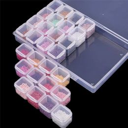 28/56 Grids Empty Nail Art Decoration Storage Case Box Nails Glitter Rhinestone Crystal Beads Accessories Container
