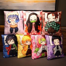 Demon Slayer Blade Anime Manga Plushie Yastık Karikatür Kawaii Yastığı Kimetsu Hayır Yaiba Tanjirou Nezuko Dolgulu Peluş Oyuncak Bebeği 220507