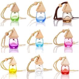 Car Air Freshener Perfume Pendant Glass Clear Refillable Fragrance For Hanging Empty Bottle