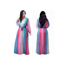 Plus Size Dresses 2022 D2210-D2218 Long Sleeve Belt Design Loose 5xl Big Woman Dress Elegant For Female