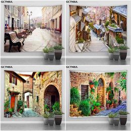 Tapestry Landscape Wall Carpet Architecture Streets Houses Large Art s Tourism