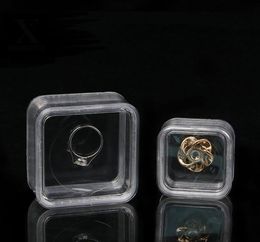 40*40mm Transparent Floating Display Case Boxes Earring Gems Ring Jewellery Suspension Packaging Box PET Membrane Stand Holder SN3722