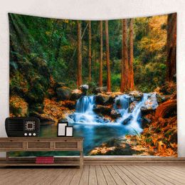 Nordic Landscape Wall Carpet Sunshine Woods Decoration Tapestry Art Deco Blanket Curtains Hanging In The Bedroom Home J220804