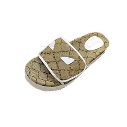 Luxurious Slipper Slides Designer Sandals Woman Slider Platform Sandal Fashion Summer Solid Jacquard Suede Letter Sandales Pour Femmes With Box