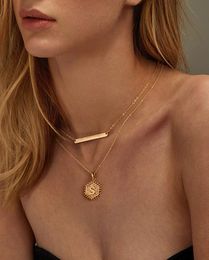 Pendant Necklaces Vintage Layered Choker Gold For Women Simple Adjustable 26 Letter Chain Initial Necklace Jewellery Gifts