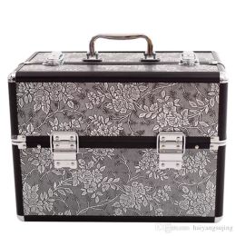 Aluminum alloy Multilayer layer Professional Suitcase Cosmetic Case Bags,Jewelry Makeup Storage Box Wedding Birthday Gift Travel Luggage Bag