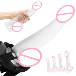 Strap-On Dildo Realistic sexy Toys for Women Couples Silicone Huge Penis Panties Vaginal Stimulator Anal Plug Adults Masturbation