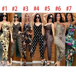 2022 Designer Jumpsuits for Women Sexy Club Outfits Clubwear Fashion Bodycon Sleeveless One Piece Outfits Bulk Items Wholesale Lots K155