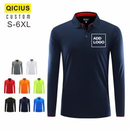 Men's Quick-Drying Breathable Embroidery Polo Shirt Custom Printed Embroidery Sports Running Fitness Shirt Casual Lapel Top 220608