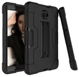 Military Heavy Duty Rugged Hybrid Armor Case For Samsung Galaxy Tab A 8.0 Inch T387 Impact Shockproof Silicone Plastic Kickstand StandTablet Cover