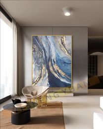 Pinturas 100% pintadas à mão Arte da parede Sea Wave Picture Abstract Landscape Pintura a óleo para sala de estar Decoração de casa One Piece