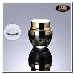 50pcs 50g black glass cream jar with gold aluminum lid, black glass 50 gram cosmetic jar ,eye cream 50g bottle