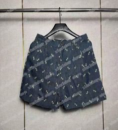 22ss Mens designer Shorts Denim Jacquard Big letter Spring summer Men Webbing Pant Casual letter Trousers blue xinxinbuy M-XL