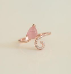 Cluster Rings Silver Rose Gold Color Factory Promotion Stock Pink Stone Women Ladies Jewelry RingsCluster