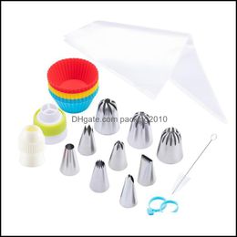 Baking Pastry Tools Bakeware Kitchen Dining Bar Home Garden 304 Decorating Tip 36 Piece Cake Tool Set Of Dhk9F