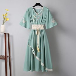 Ethnic Clothing 5XL Plus Size Women's 2022 Cheongsam Dress Summer Chinese Traditional Style Ancient Costume Improved Hanfu Retro Vestidos