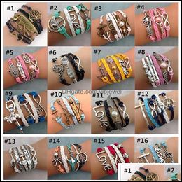 Charm Bracelets Jewelry Infinity Braided Leather Handmade Bracelet Fashion Mtilayer Drop Delivery 2021 Ozuid