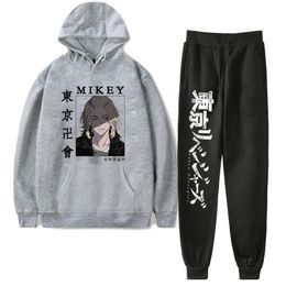 Men's Tracksuits Tokyo Revengers Manjiro Sano Mikey Print Hoodie Women's Sweatshirt And Sweatpants Set Hip Hop Streetwear Fashion Men Cl