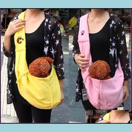 Dog Carrier Supplies Pet Home Garden New Cat Messenger Bags Carriers Backpack Kangaroo Chest Outdoor Portable 100% Cotton Drop Delivery 20