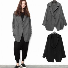 Korean Style Women 's Long Sleeved Jacket Coat Women' S Casual Autumn Loose Shoulder Jacket T200319