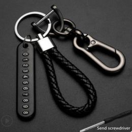 Keychains Mobile Phone Number Plate Original Braided Rope Car Key Anti-lost Male And Female 8-character Keychain Chain