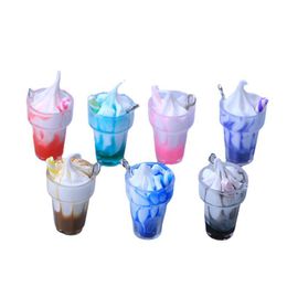 Ice Cream Straw Cup Earrings DIY Decorations Necklace Homemade Materials Cream Glue Phone Case Acrylic Accessories 1221867