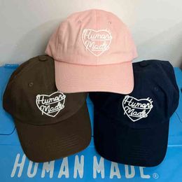 Human Made 6Panel Twill Cap Baseball Caps Sun Hats For Women Men Summer Hip Hop Corduroy Snapback Trucker Dad Golf Sport Visor AA220325
