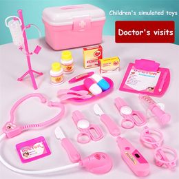 Simulation medicine box doctor injection set safety interactive children's play house toy girl boy gift box LJ201214