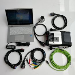 Ferramenta de diagnóstico MB Estrela C5 SD Compact 5 com Tablet usado CF-AX2 I5 Mini SSD V03.2022 Software x HHT DTS Vediamo Auto para Mercedes Scanner Cars Trucks