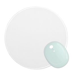 Sublimation Blank Mousepad Blanks with Non Slip Rubber Base Stiched Edge Round Mouse Pad for Heat Transfer Press Printing Crafts