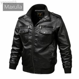 Maxulla Men Pu Biker Jacket Casual Men Warm Motorcycle Jackets Fashion Male Outfit Patchwork Leather Biker Jackets Clothing L220801