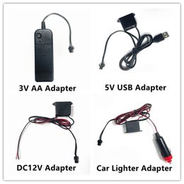 Strips DC 3V Battery 5V USB 12V Power Supply Adapter Driver Controller Inverter For 1-5M El Wire Atmosphere Decor Flexible Neon