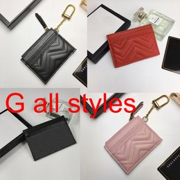 wholesale New Designer Womens Card Holder Men mini Short canvas Wallet Case Purse Quilted id Genuine Leather Purses Mens Key chain Credit Coin