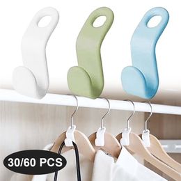 6030 PCS Mini Clothes Hanger Connector Hooks Plastic Cascading Organizer Rack Space Saving for Closet 220815