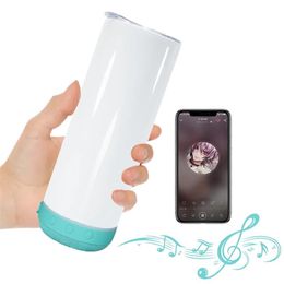 20oz Sublimation Bluetooth Tumbler Double Wall Stainless Steel Smart Wireless Speaker Music Tumblers Personalised Gift Z11