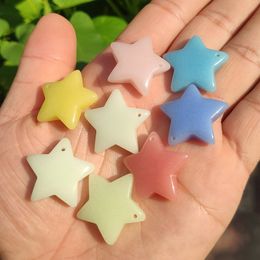 Star Shape Luminous Stone Charms Fluorescent Chakra Healing Pendant Glow In Dark for Necklace Jewellery Accessories