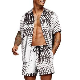 Men's Casual Shirts T-Shirt For Mens Floral Print Shirt Set Short Sleeve Shorts Suit Men Clothing Hawaiian Holiday 2 Piece Sets MY753Men's