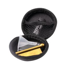 Colorful Smoking Portable Dry Herb Tobacco Spice Miller Snuff Snorter Sniffer Storage Bottle Kit Portable Glass Mat With Fill Funnel Pocket Travel Case DHL
