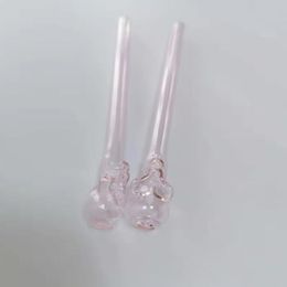 4.7" Pink Skull pot sparkly glass oil burner pipe wax smoking hand pipes durable great tubes wholesale china