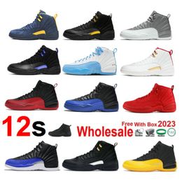 Schwarze Taxi 12s French Blue Basketballschuhe Playoff Twist Triple Black 12 Grey Gym Red Hyper Royal Indigo Reverse Game Dark Stealth Flu Herrenschuh mit Box Royalty Master