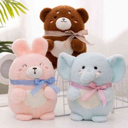 High Quality Soft Rabbit Teddy Bear Elephant Plush Doll Filled Cartoon Animals Sussen Toys For Children Birthday Gift J220704