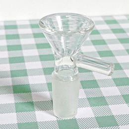 Smoking Pipes Glass Bowl Accessories Tobacco Dry Herb Bowls Slide For Hookah Bong and 14mm 18mm Male Joint Handle Clear Random ColorQ240515