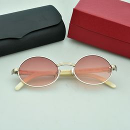Top high quality Classic Natural Horn Leg Sunglasses T7550178 Two-color Electroplating Process Comfortable to Wear Exquisite Luxury Business Casual Sunglasses