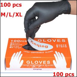 100Pcs/Lot Mechanic Gloves Nitrile Household Cleaning Washing Black Laboratory Nail Art Anti-Static Wholesale Drop Delivery 2021 Disposable