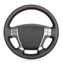 Steering Wheel Covers Car Cover For Veracruz 2007-2012 IX55 Vera Cruz Customise Wrap Microfiber LeatherSteering CoversSteering